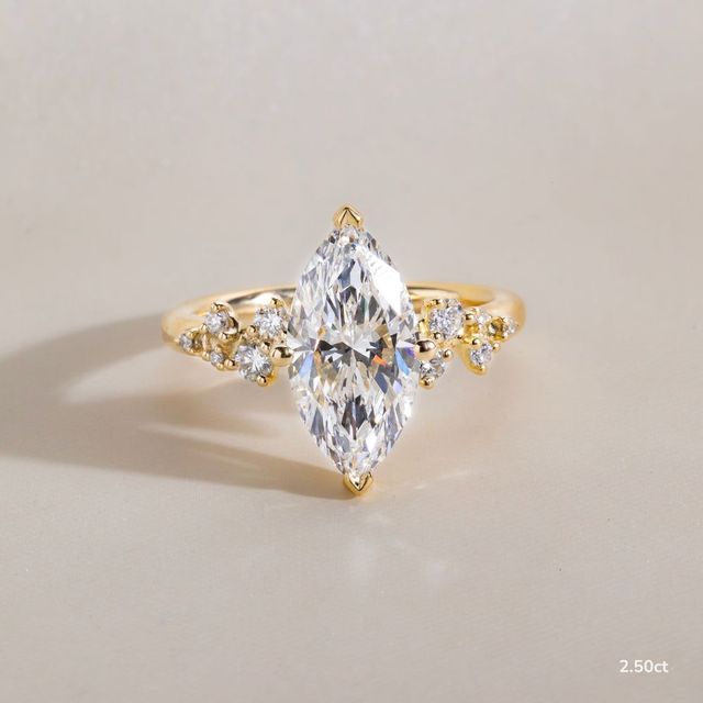 Morning Star Yellow Gold Trilogy Engagement Ring