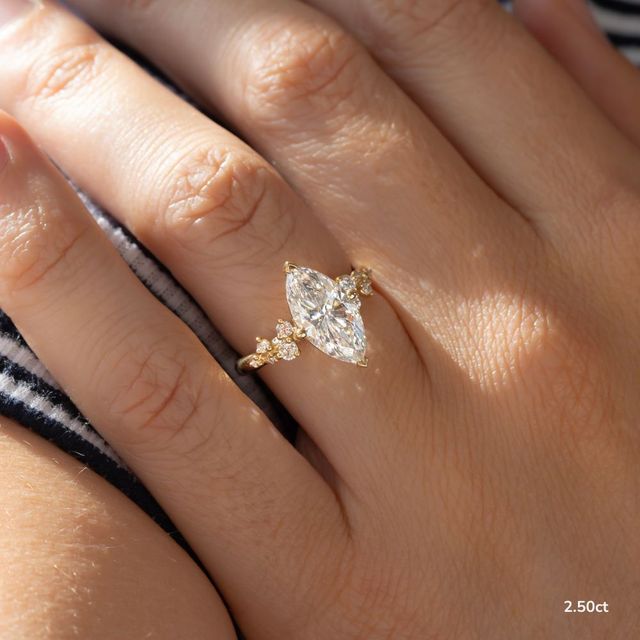 Morning Star Yellow Gold Trilogy Engagement Ring