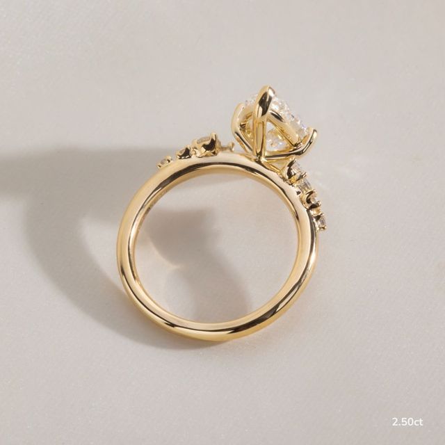Morning Star Yellow Gold Trilogy Engagement Ring