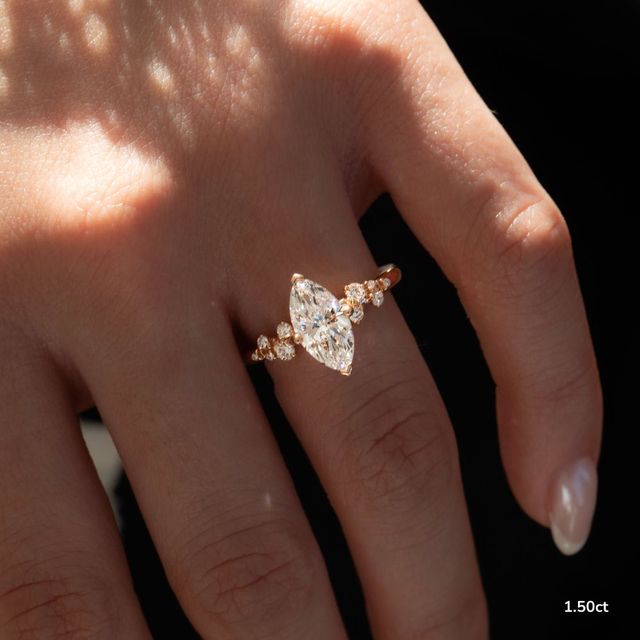 Morning Star Rose Gold Cluster Engagement Ring
