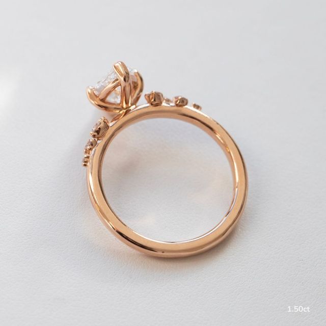 Morning Star Rose Gold Cluster Engagement Ring