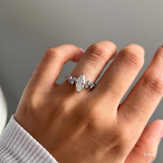 Morning Star White Gold Trilogy Engagement Ring