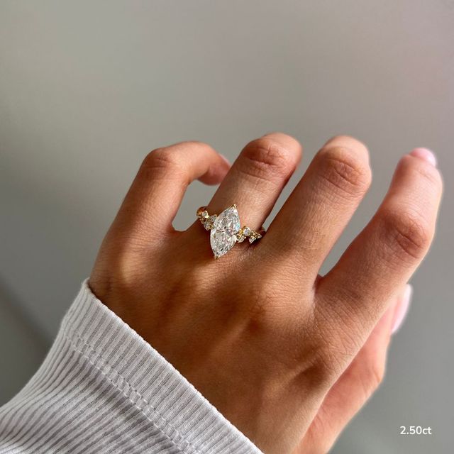 Morning Star Yellow Gold Trilogy Engagement Ring