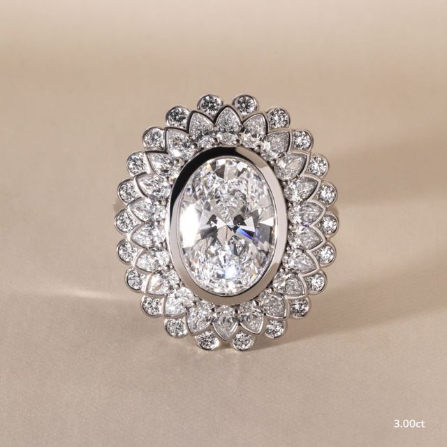 Aelios White Gold Floral Engagement Ring