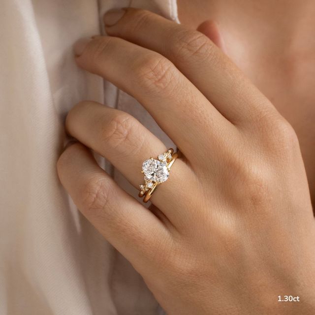 Morning Star Yellow Gold Trilogy Engagement Ring