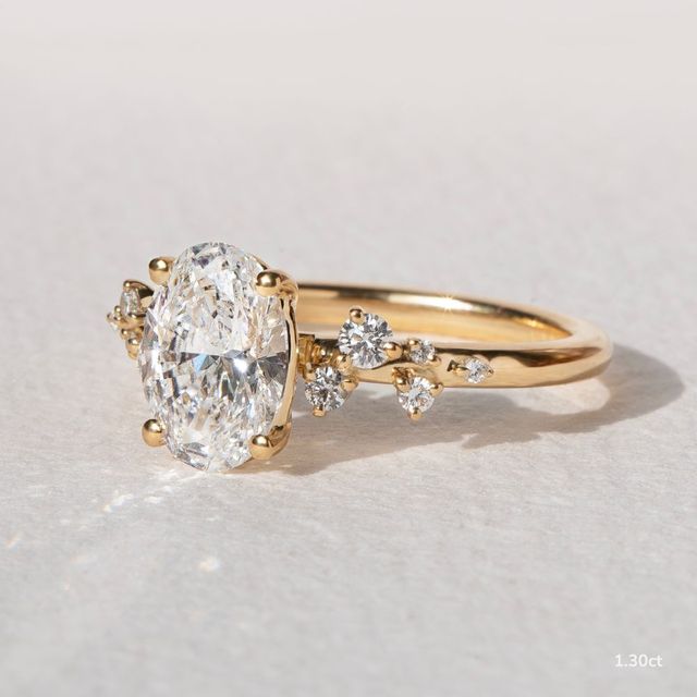 Morning Star Yellow Gold Trilogy Engagement Ring