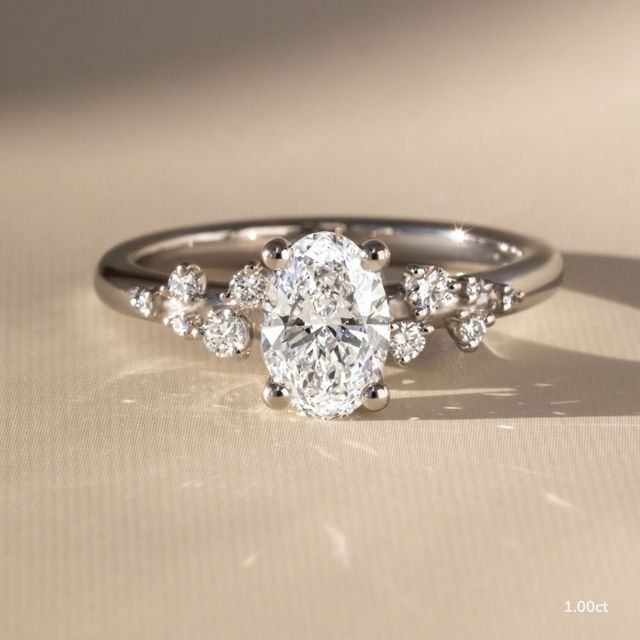 Morning Star Platinum Trilogy Engagement Ring