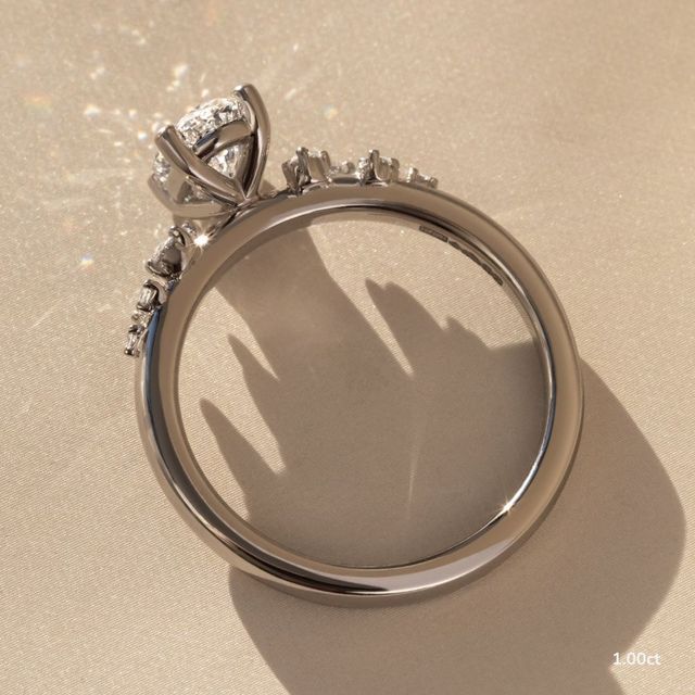 Morning Star Platinum Trilogy Engagement Ring