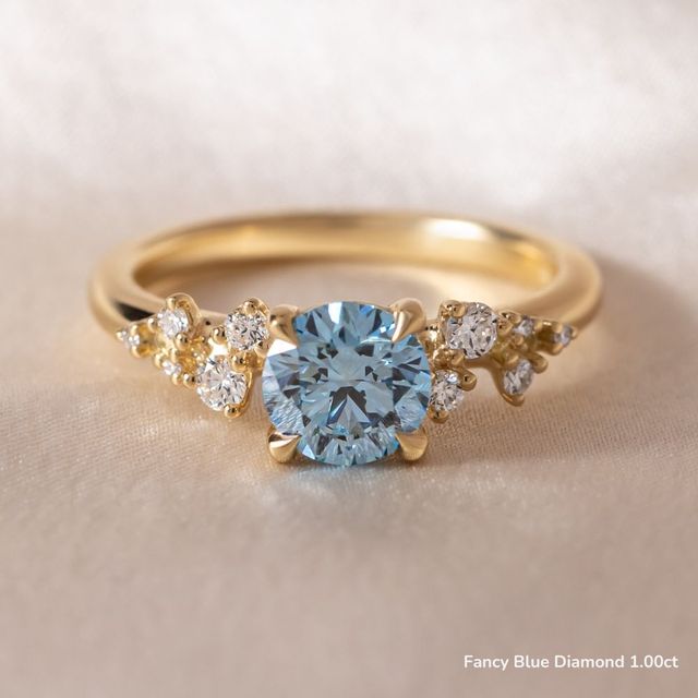 Morning Star Yellow Gold Trilogy Engagement Ring