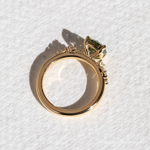 Morning Star Yellow Gold Trilogy Engagement Ring