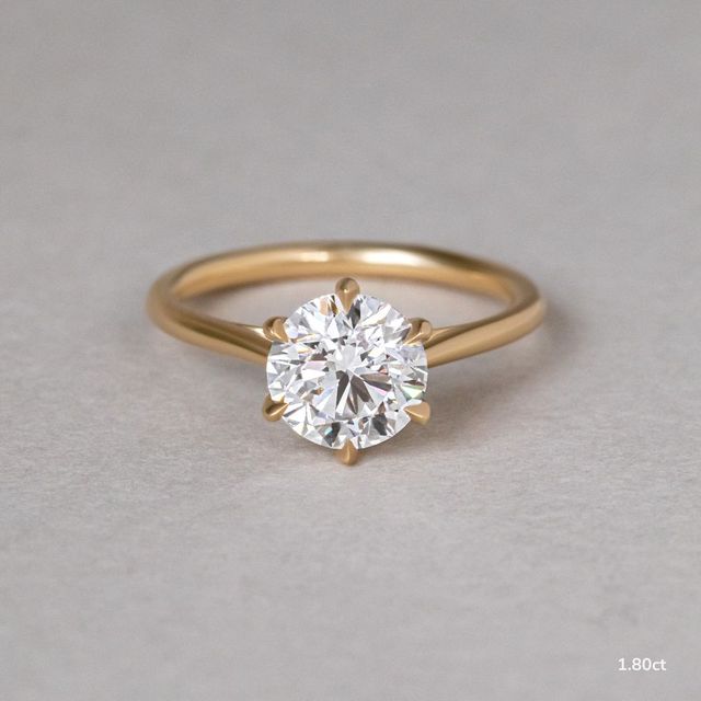 Jessie Six Claw Tulip Yellow Gold Solitaire Engagement Ring