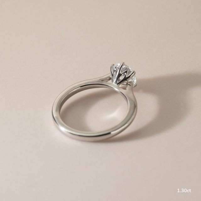 Jessie Six Claw Tulip White Gold Solitaire Engagement Ring