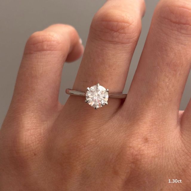 Jessie Six Claw Tulip White Gold Solitaire Engagement Ring