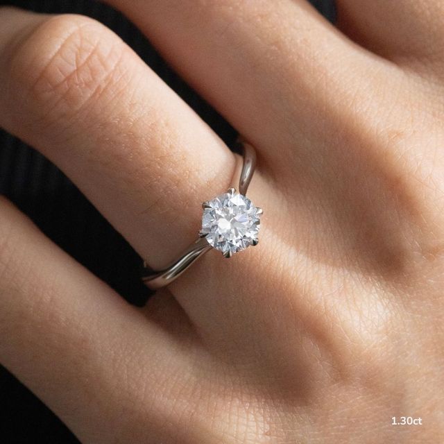 Jessie Six Claw Tulip White Gold Solitaire Engagement Ring