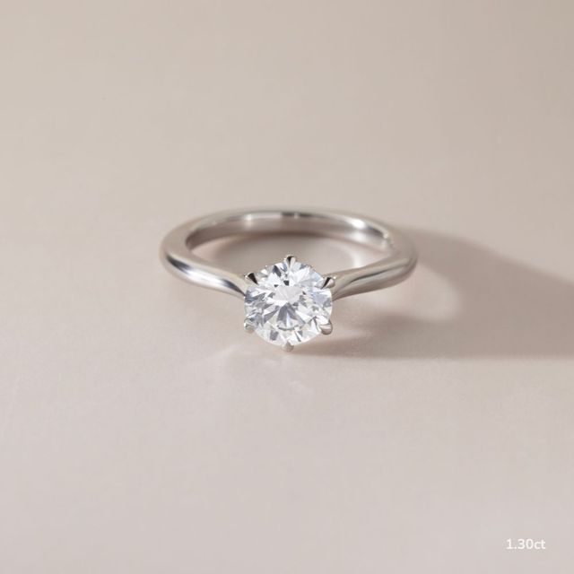 Jessie Six Claw Tulip White Gold Solitaire Engagement Ring
