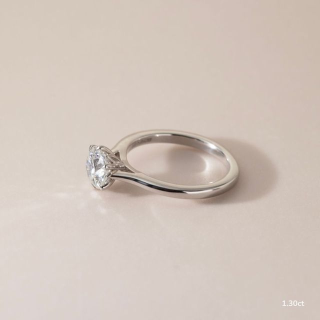 Jessie Six Claw Tulip White Gold Solitaire Engagement Ring