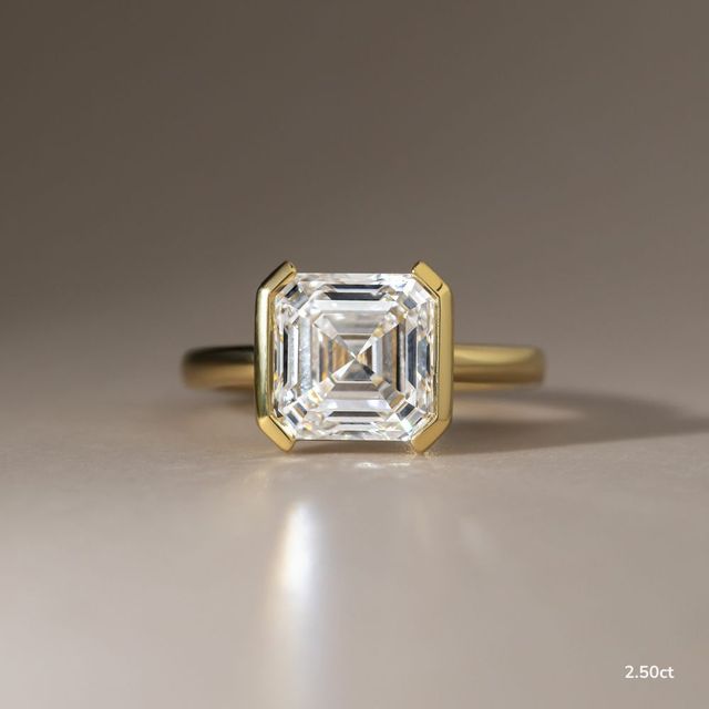 Avian Yellow Gold Bezel Set Modern Engagement Ring