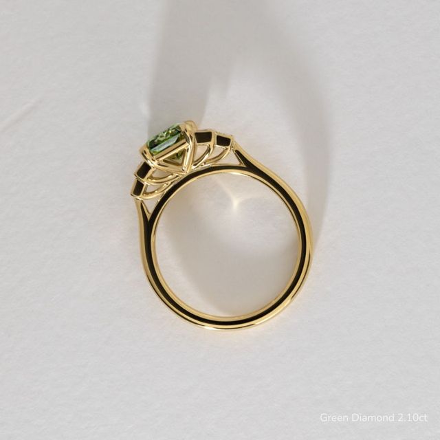 Lapilli Five Stone Bezel Set Engagement Ring in Yellow Gold