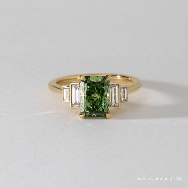 Lapilli Five Stone Bezel Set Engagement Ring in Yellow Gold