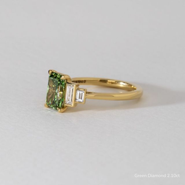 Lapilli Five Stone Bezel Set Engagement Ring in Yellow Gold