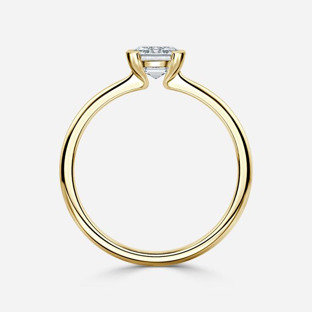 Avian Yellow Gold Bezel Set Modern Engagement Ring