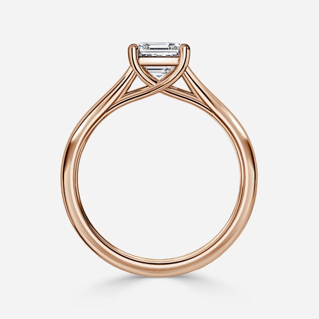 Sura Rose Gold Twisted Solitaire Engagement Ring