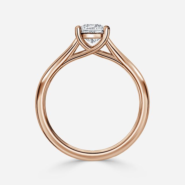 Sura Rose Gold Twisted Solitaire Engagement Ring