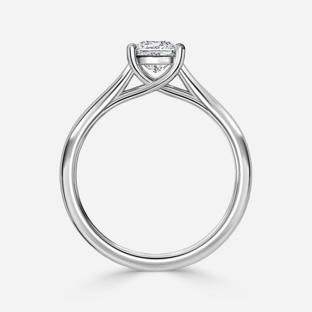 Sura White Gold Twisted Solitaire Engagement Ring