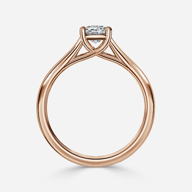 Sura Rose Gold Twisted Solitaire Engagement Ring