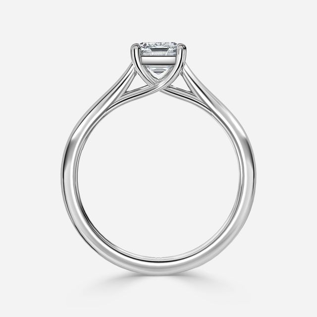 Sura White Gold Twisted Solitaire Engagement Ring