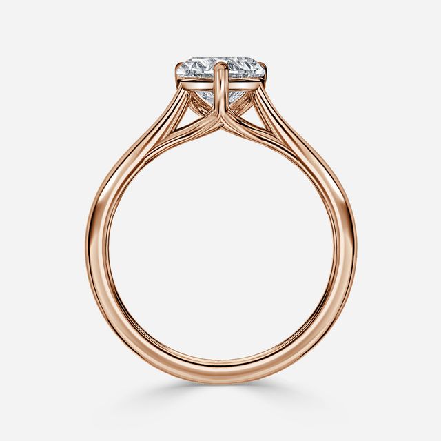 Sura Rose Gold Twisted Solitaire Engagement Ring