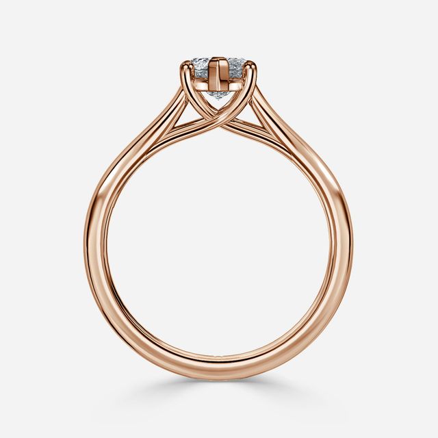 Sura Rose Gold Twisted Solitaire Engagement Ring