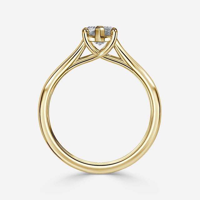 Sura Yellow Gold Twisted Solitaire Engagement Ring