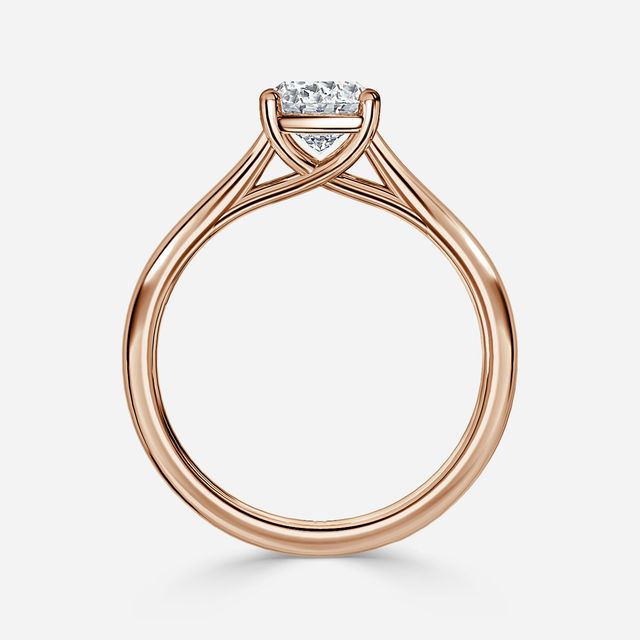 Sura Rose Gold Twisted Solitaire Engagement Ring