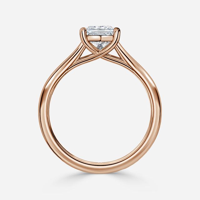 Sura Rose Gold Twisted Solitaire Engagement Ring