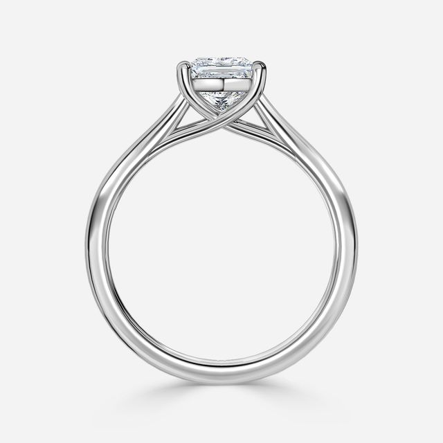 Sura White Gold Twisted Solitaire Engagement Ring