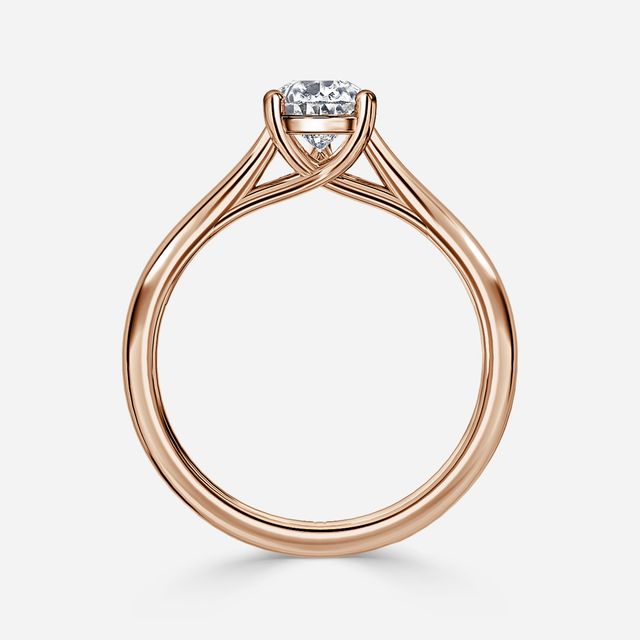 Sura Rose Gold Twisted Solitaire Engagement Ring