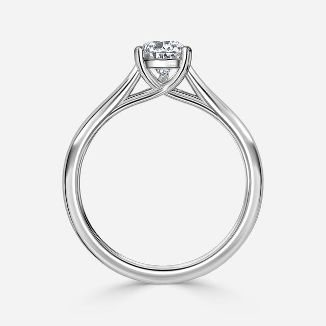 Sura Platinum Twisted Solitaire Engagement Ring