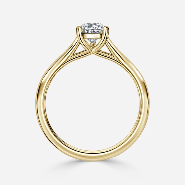 Sura Yellow Gold Twisted Solitaire Engagement Ring