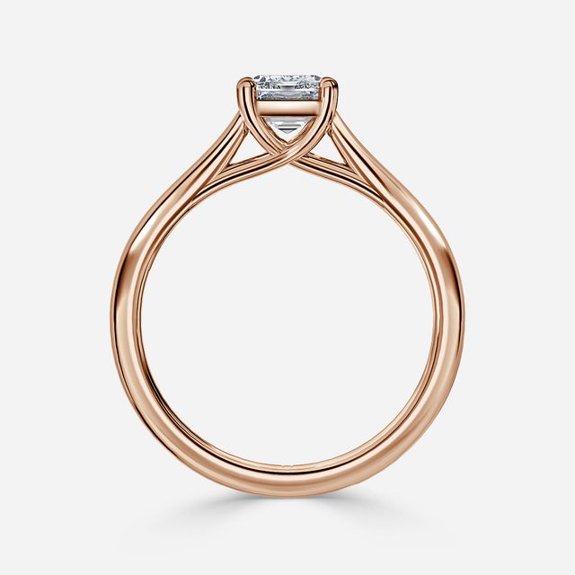 Sura Rose Gold Twisted Solitaire Engagement Ring