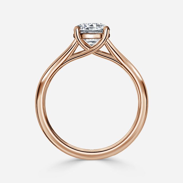Sura Rose Gold Twisted Solitaire Engagement Ring