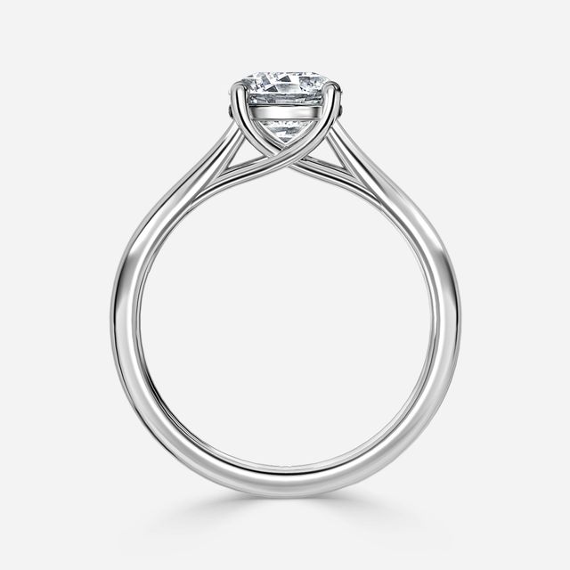 Sura White Gold Twisted Solitaire Engagement Ring
