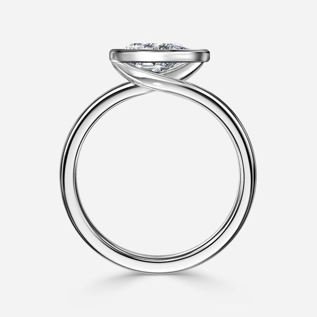 Sydney Platinum Solitaire Bezel Set Engagement Ring