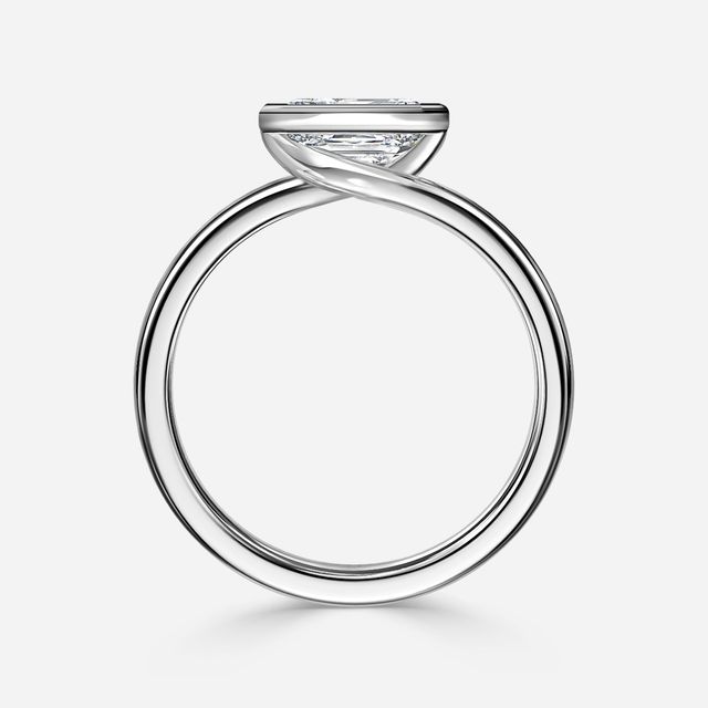 Sydney White Gold Solitaire Bezel Set Engagement Ring