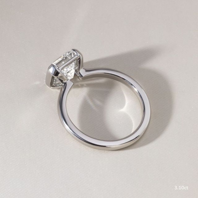 Avian White Gold Bezel Set Modern Engagement Ring