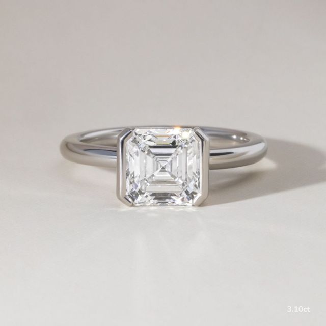 Avian White Gold Bezel Set Modern Engagement Ring