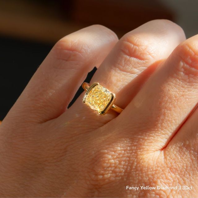 Avian Yellow Gold Bezel Set Modern Engagement Ring
