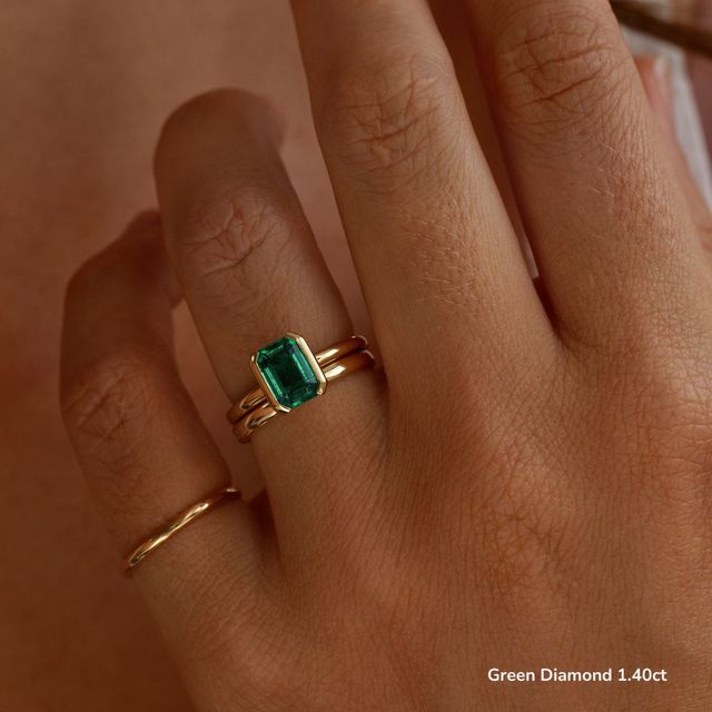 Avian Yellow Gold Bezel Set Modern Engagement Ring