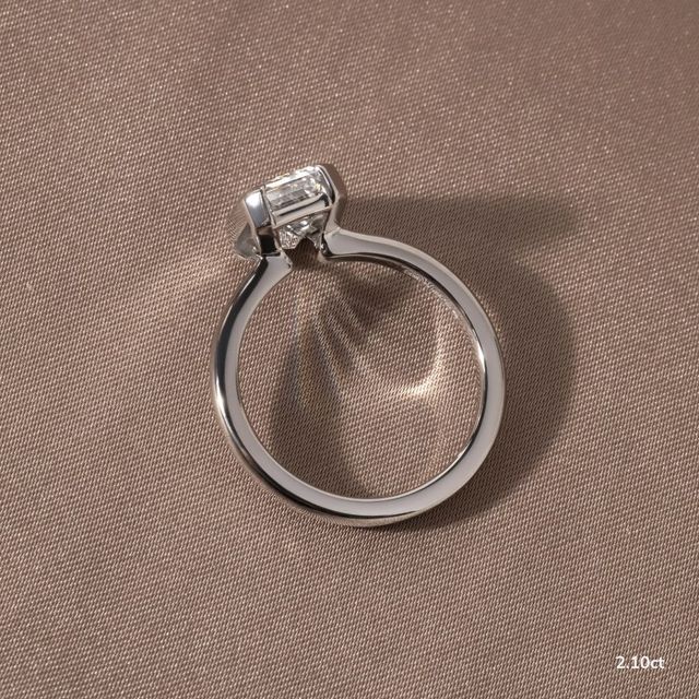 Avian White Gold Bezel Set Modern Engagement Ring