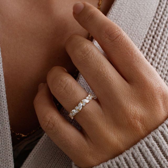 Taylor Round And Marquise Yellow Gold Eternity Ring